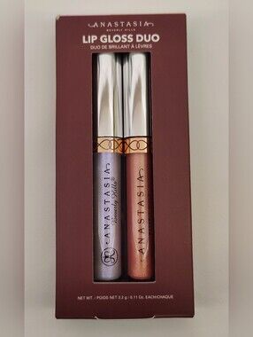 Anastasia Beverly Hills Metallic Lip Gloss Duo Sunscape & Moon Gloss New!